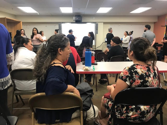 Parents during discussion activity